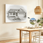 Personalized Pencil Sketch Style House Photo Canvas Prints with Title and Text Home Decor Ship from USA Housewarming Gift for New Home Movers