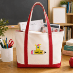 Personalized Leopard Marsupilami Canvas Tote Bag with Name Daily Use Birthday Gift for Friend Family | Callie × Marsupilami®