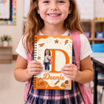 Personalised Cute 3D-Effect Artwork Cartoon Photo Spiral Notebook with Name and Ballpoint Pen Daily Use Back to School Birthday Gift for Kids Students