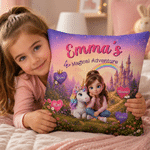 Personalized Dinosaur Fantasy Unicorn Multisize Pillow Cover with Name Home Decor Daily Use Back to School Birthday Gift for Boys Girls