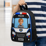 Personalized 3D-Effect Artwork Photo Vehicle Design Large Capacity Backpack with Name Back to School Birthday Gift for Boys Girls