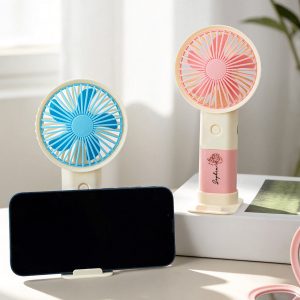 Personalised Multicolour Birth Flower Handheld Fan with Name and Base Daily Use Outdoor Summer Travel Birthday Gift for Family Friends Kids