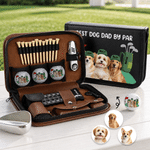 Personalized Pet Photo Golf Organizer Pouch and Golf Tools Set with Name Golf Field Use Birthday Gift for Golf Lover Pet Owner