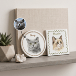 Personalised Hand-Drawn Style Border Pet Photo Square Round Ceramic Coaster with Name Home Decor Birthday Gift for Pet Owner