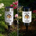 Personalisiertes Solar Grablicht mit Trauerspruch & Foto von Hund & Katze | mit Namen & Datum | Erinnerung Geschenk für trauernde Herrchen & Frauchen