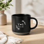 Personalised Multicolour Heart Initial Ceramic Coffee Mug with Date Office Home Use Wedding Birthday Gift for Couple
