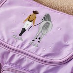 Bolsa de viaje personalizada de estilo western para equitación, con múltiples compartimentos y nombre; ideal para el uso diario y el entrenamiento ecuestre; regalo perfecto para propietarios y amantes