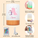 Personalised Dancing Animal Dimmable Touch Control Rechargeable Night Light with Name and Adjustable Colours Bedroom Decor Birthday Gift for Kids