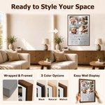 Personalized Multicolor Commemorated 4 Baby Photos Canvas Prints with Name and Baby Information Home Decor Ship from USA Birthday Gift for New Parents