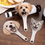 Personalized Funny Pet Face Photo Bottle Opener with Magnet Fridge Decor Bar Party Wine Accessory Birthday Gift for Friend Drinking Enthusiast