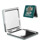 Personalised Watercolour Zodiac Sign PU Leather Foldable Makeup Mirror with Name Daily Use Birthday Gift for Women Constellation Enthusiasts
