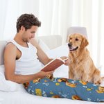 Personalized Multicolor Cartoon Dogs Soft Pajama Pants with Name and Title Daily Wear Birthday Gift for Dog Owner