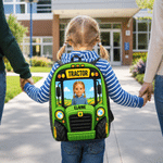 Personalized 3D-Effect Artwork Photo Vehicle Design Large Capacity Backpack with Name Back to School Birthday Gift for Boys Girls