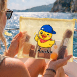 Personalised Multicolour Professional Cartoon Duck Clear Waterproof  Beach Bag with Name Beach Party Travel Birthday for Friends Women