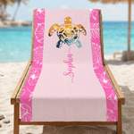Personalized Sea Turtle Palm Leaf Colourful Beach Towel with Name Outdoor Use Beach Party Birthday Gift for Ocean Lovers Families Kids