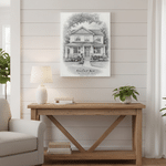 Personalized Pencil Sketch Style House Photo Canvas Prints with Title and Text Home Decor Ship from USA Housewarming Gift for New Home Movers