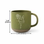 Personalised Line Art Style Birth Flower Pet Portrait Photo 12 oz Ceramic Mug with Handle and Name Birthday Christmas Gift for Pet Owners Lovers
