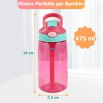 Borraccia da 475ml personalizzata con design del coniglietto iniziale e personaggio in stile cartone animato regalo di Pasqua per bambini