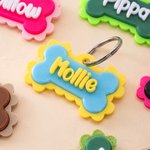 Personalised 3D Printed Bone Pet Name Tag with Phone Number  Dog ID Keyring Birthday Gift for Pet Owners Lovers