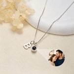 Personalized Photo Projection Necklace with Initial Picture Inside Jewelry Anniversary Birthday Gift for Her