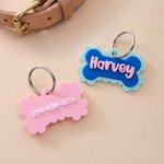 Personalised 3D Printed Bone Pet Name Tag with Phone Number  Dog ID Keyring Birthday Gift for Pet Owners Lovers