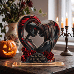 Personalized From Our First Kiss Till Our Last Breath Gothic Style Acrylic Ornament with Couple Names Anniversary Wedding Halloween Gift for Couple
