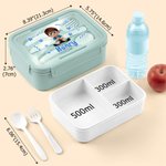 Personalised Star Cartoon Character Microwavable Lunch Box with Name and Cutlery Picnic Outdoor Activity Use Back to School Gift for Students Kids