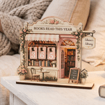 Personalized Books Read This Year Wooden Read Tracker with Text Bookshelf Decor Birthday Gift for Bookworms
