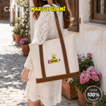 Personalized Leopard Marsupilami Canvas Tote Bag with Name Daily Use Birthday Gift for Friend Family | Callie × Marsupilami®