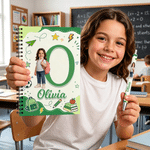 Personalised Cute 3D-Effect Artwork Cartoon Photo Spiral Notebook with Name and Ballpoint Pen Daily Use Back to School Birthday Gift for Kids Students
