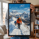 Stampa su tela personalizzata in stile pittura a olio con tema dell'arrampicata, con foto e nome - Decorazione da parete. Spedizione dagli Stati Uniti. Regalo per l'inaugurazione della casa per gli am