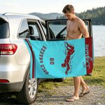 Personalized Multicolor Swimming Silhouette Quick Dry Oversized Magnetic Beach Towel with Name and Text Training Beach Birthday Gift for Swimmer