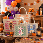 Personalized Cute Pet Photo Pumpkin Large Capacity Tote Bag with Name Halloween Party Trick or Treat Gift for Kids Pet Owners