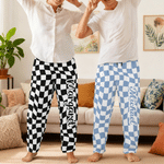 Personalised Multicolour Checkered Pattern Soft Skin-Friendly Pyjama Bottoms with Name Daily Use Birthday Gift for Woman Man Kid