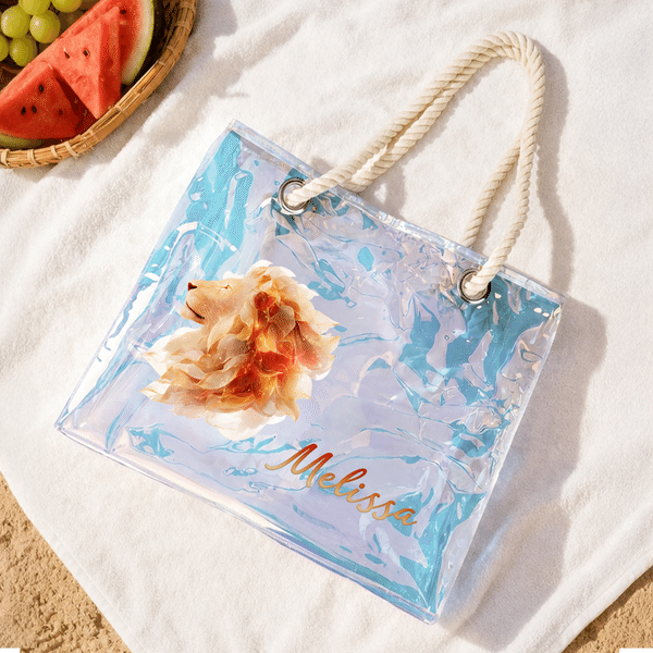 Personlig holografisk, neonfarget stjernebildetote-veske med navn – en perfekt bursdagsgave til strandfest for venner som elsker stjernebilder