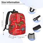 Sac à dos personnalisé sur le thème des dinosaures, multicolore et de grande capacité, avec prénom : cadeau de rentrée scolaire ou d'anniversaire pour les enfants passionnés de dinosaures