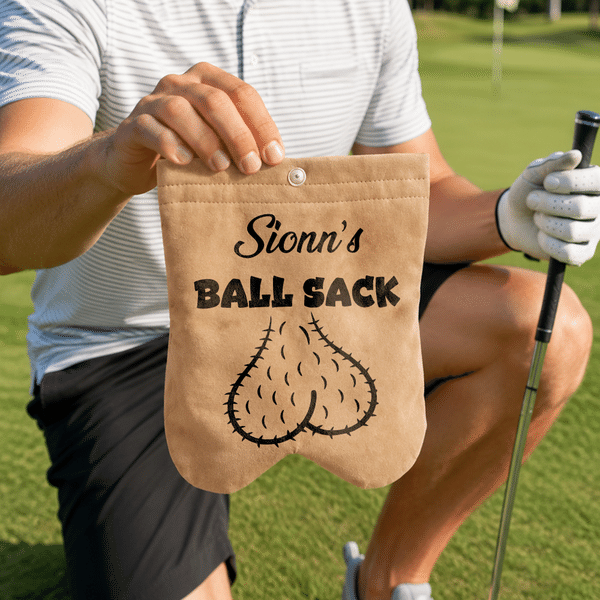 Personalized Funny Golf Ball Bag Sack with Name and 2 Golf Balls Golf Field Accessories Birthday Gift for Golfer Golf Playe