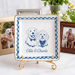 Personalised Glaze Effect Pet Photo Design Ceramic Jewellery Dish with Name Home Decor Birthday Gift for Pet Owner