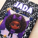 Personalised Cute Black Girl A5 Journal Notebook with Name and Title Daily Use Birthday Back to School Gift for Black Girls Students Kids