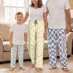 Personalised Multicolour Checkered Pattern Soft Skin-Friendly Pyjama Bottoms with Name Daily Use Birthday Gift for Woman Man Kid