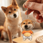 Personalized Flat Design & Stress Relief Squishy Funny Face Photo Acrylic Keychain Daily Use Birthday Gift for Kids Pet Owners Friends