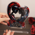 Personalized From Our First Kiss Till Our Last Breath Gothic Style Acrylic Ornament with Couple Names Anniversary Wedding Halloween Gift for Couple