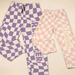 Personalised Multicolour Checkered Pattern Soft Skin-Friendly Pyjama Bottoms with Name Daily Use Birthday Gift for Woman Man Kid