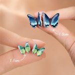Personalised Dainty Birth Butterfly Stud Earrings Fairy Minimalist Jewellery Birthday Wedding Gift for Bridesmaid Bestie Girlfriend Her