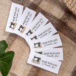 Personalized Sewing Machine Birth Flower 100% Cotton Sewing Labels with Text Clothing Handmade Item 15 Pcs Birthday Gift for DIY Craft Lovers