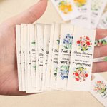 Étiquettes de couture personnalisées avec texte et fleur de naissance - Cadeau d'anniversaire pour amateurs de tricot