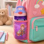 Personalized Racing Photo 12 oz Insulated Water Bottle with Name Back to School Birthday Gift for Kid