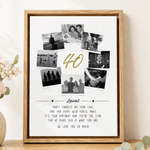 Personalised Life Milestone Photo Collage Canvas Prints with Name and Text Modern Living Room Decor Ship from USA Birthday Gift for Dad Mum Family