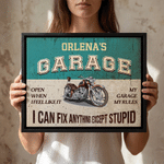 Personalized I Can Fix Anything Except Stupid Garage Canvas Prints with Name Garage Decor Ship from USA Birthday Gift for Car Motorcycle Lovers