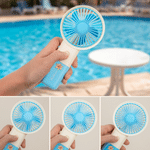 Personalised Multicolour Birth Flower Handheld Fan with Name and Base Daily Use Outdoor Summer Travel Birthday Gift for Family Friends Kids